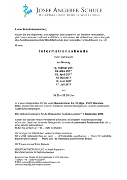 Informationsabende 2016 Infoblatt - Heilpraktikerausbildung an der