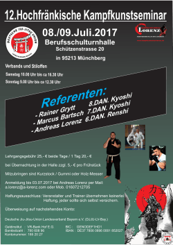 12.Hochfränkische Kampfkunstseminar-2016 - Budo-News