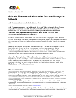Gabriele Ziese neue Inside Sales Account Managerin bei Axis