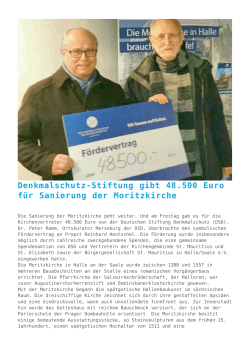 Denkmalschutz-Stiftung gibt 48.500 Euro für