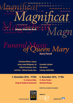 Johann Sebastian Bach Henry Purcell 6. November