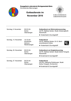 Gottesdienste im November 2016