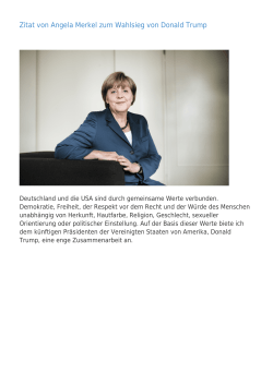 Zitat von Angela Merkel zum Wahlsieg von Donald Trump