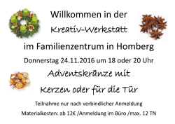 in der Kreativ-Werkstatt im Familienzentrum in Homberg