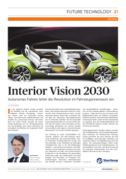 Interior Vision &ndash; Autonomes Fahren leitet die Revolution im