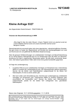 Kleine Anfrage 5327 - Landtag NRW