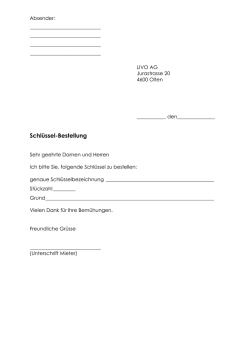 Schlüssel-Bestellung