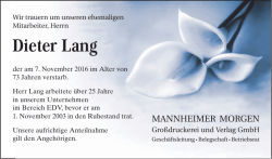 Dieter Lang - Mannheimer Morgen