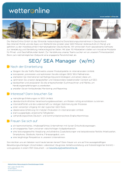 SEO/ SEA Manager (w/m)