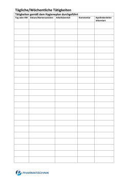 Durchf&uuml;hrung des Hygieneplans