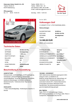 Volkswagen Golf 14.360,00 EUR Technische Daten