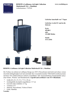 RIMOWA Lufthansa AirLight Collection Multiwheel® XL+, Mattblau