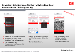 vorläufige BahnCard Business über DB Navigator App laden