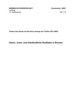 Homo-, trans- und interfeindliche Straftaten in Bremen