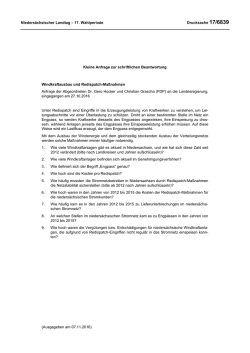 Drucksachen allgemein - Nieders&auml;chsischer Landtag