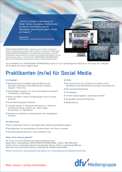 Praktikanten (m/w) für Social Media