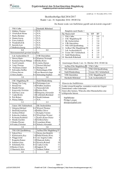 Ergebnisdienst des Schachbezirkes Magdeburg Bezirksoberliga