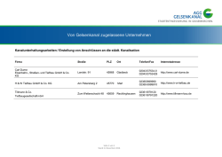 Von Gelsenkanal zugelassene Unternehmen