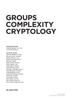 groups complexity cryptology
