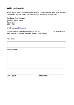 Widerrufsformular - Ban Pasuk Thai