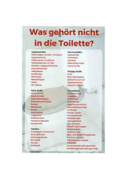 Infoblatt: «Was gehört nicht in die Toilette?