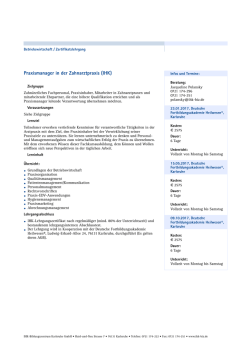 Praxismanager in der Zahnarztpraxis (IHK) - IHK