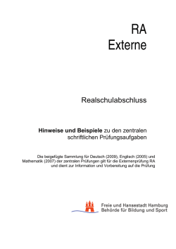 Hinweise und Beispiele f&uuml;r den externen