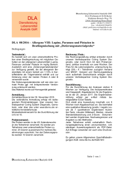 Dienstleistung Lebensmittel Analytik GbR DLA 08/2016 - dla