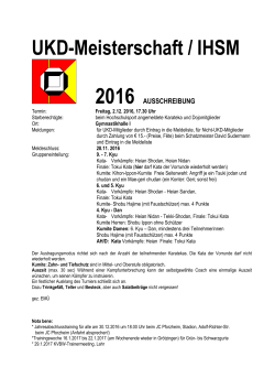 UKD-Meisterschaft / IHSM 2016 AUSSCHREIBUNG