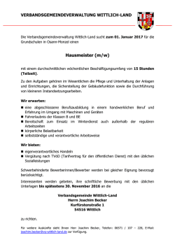 Hausmeister (m/w) - Verbandsgemeinde Wittlich-Land