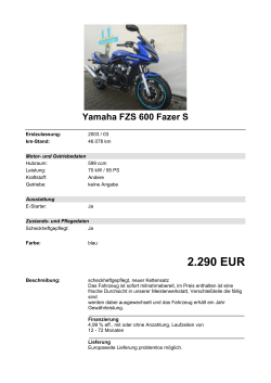 Detailansicht Yamaha FZS 600 Fazer S