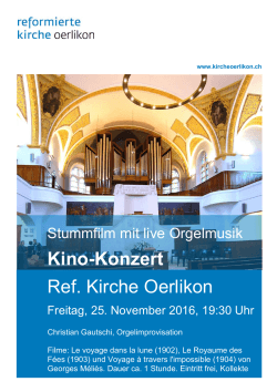 Flyer Kino-Konzert vom 25. November 2016