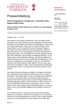 Pressemitteilung - Universität Tübingen