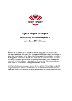 Digitale Vergabe &ndash; eVergabe