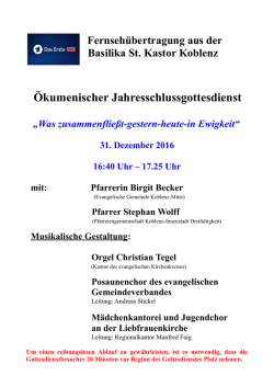 Information hier - Kath. Pfarrgemeinde St. Kastor Koblenz