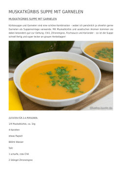 Muskatkürbis Suppe mit Garnelen - Katha