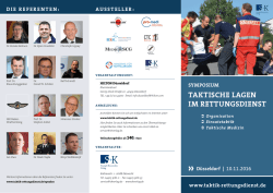 die veranstaltung - Taktische Lagen im Rettungsdienst