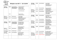 Miniplan vom 06.11. bis 22.12.2016