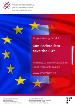 Can Federalism save the EU?