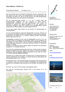 Hausprospekt 2016 - Ferienwohnung Timmendorfer Strand mit