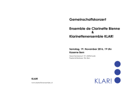 Klarinettenensemble KLAR! Ensemble de Clarinette Bienne