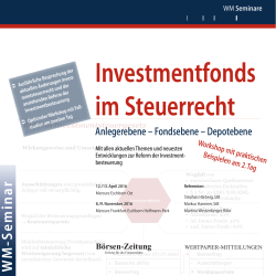 Investmentfonds im Steuerrecht