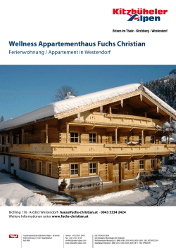 Wellness Appartementhaus Fuchs Christian in Westendorf