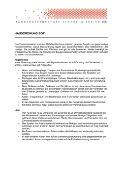 Hausordnung - Baugenossenschaft Frohheim