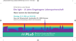 Ehe light &ndash; 15 Jahre Eingetragene Lebenspartnerschaft