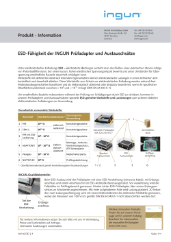 Produkt - Information ESD-Fähigkeit der INGUN Prüfadapter und