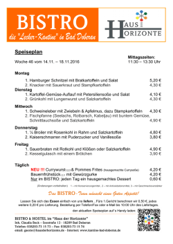 Speiseplan - Haus der Horizonte