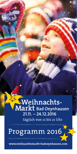 Programm 2016 - Weihnachtsmarkt Bad Oeynhausen