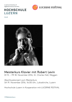 Meisterkurs Klavier mit Robert Levin