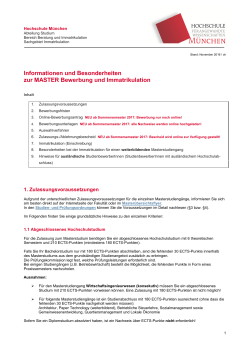 immatrikulation - Hochschule München